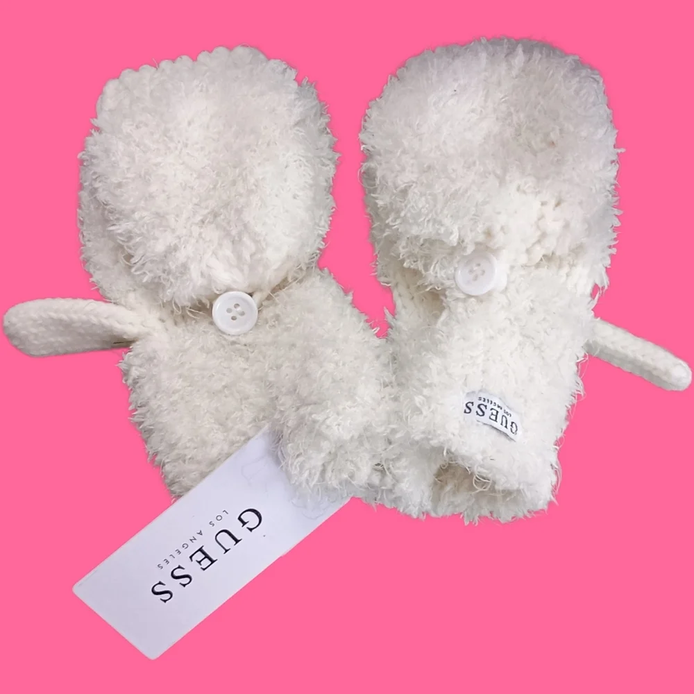 Guess Ivory Convertible Mittens OS NWT